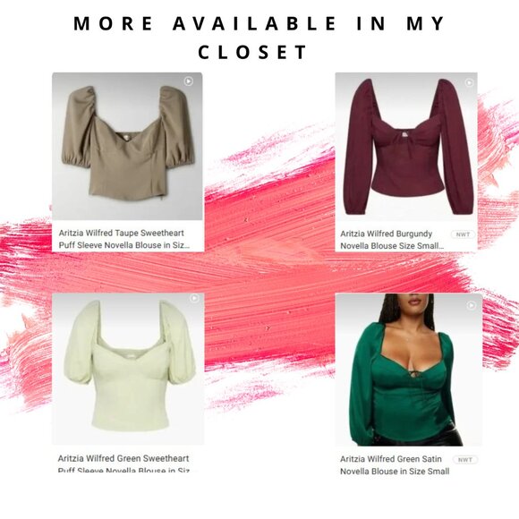 Aritzia Wilfred Rosy Red Novella Blouse In Size Small NWOT - Picture 15 of 15